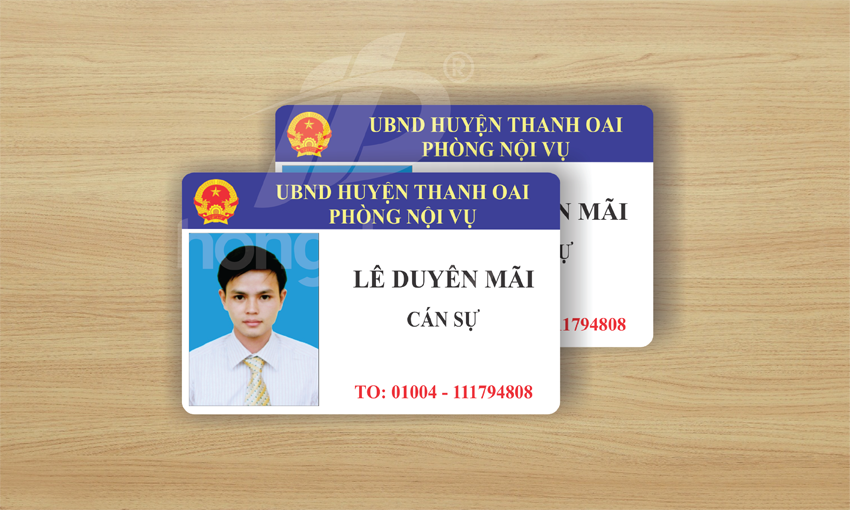 Mẫu thẻ nhân viên đẹp cho huyện Thanh Oai